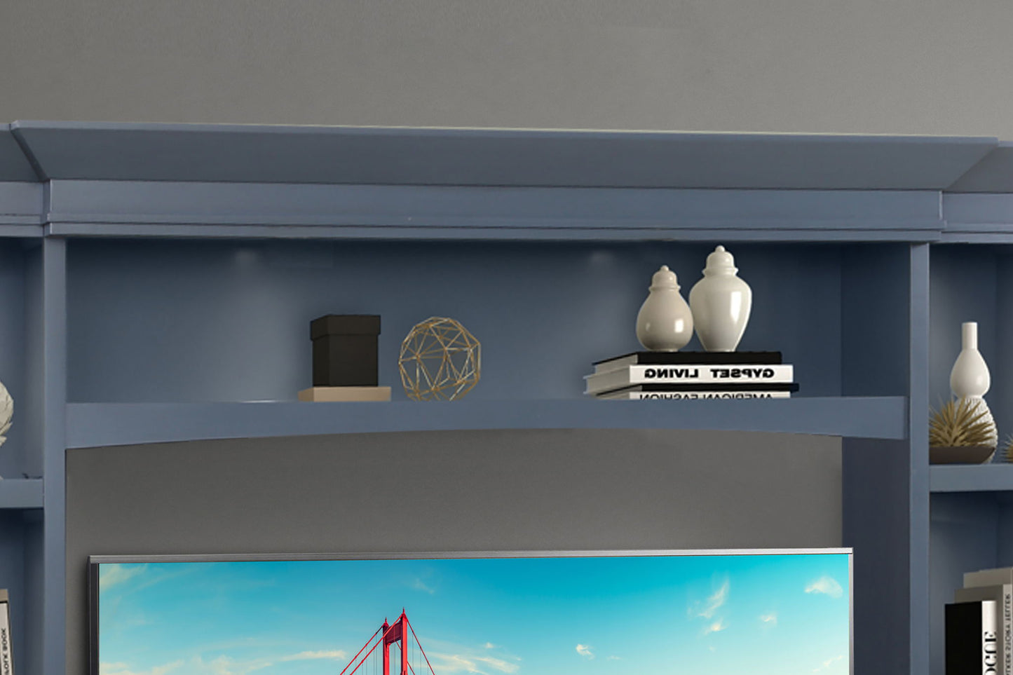 Americana Modern - Hutch Bridge With LED Light - Denim
