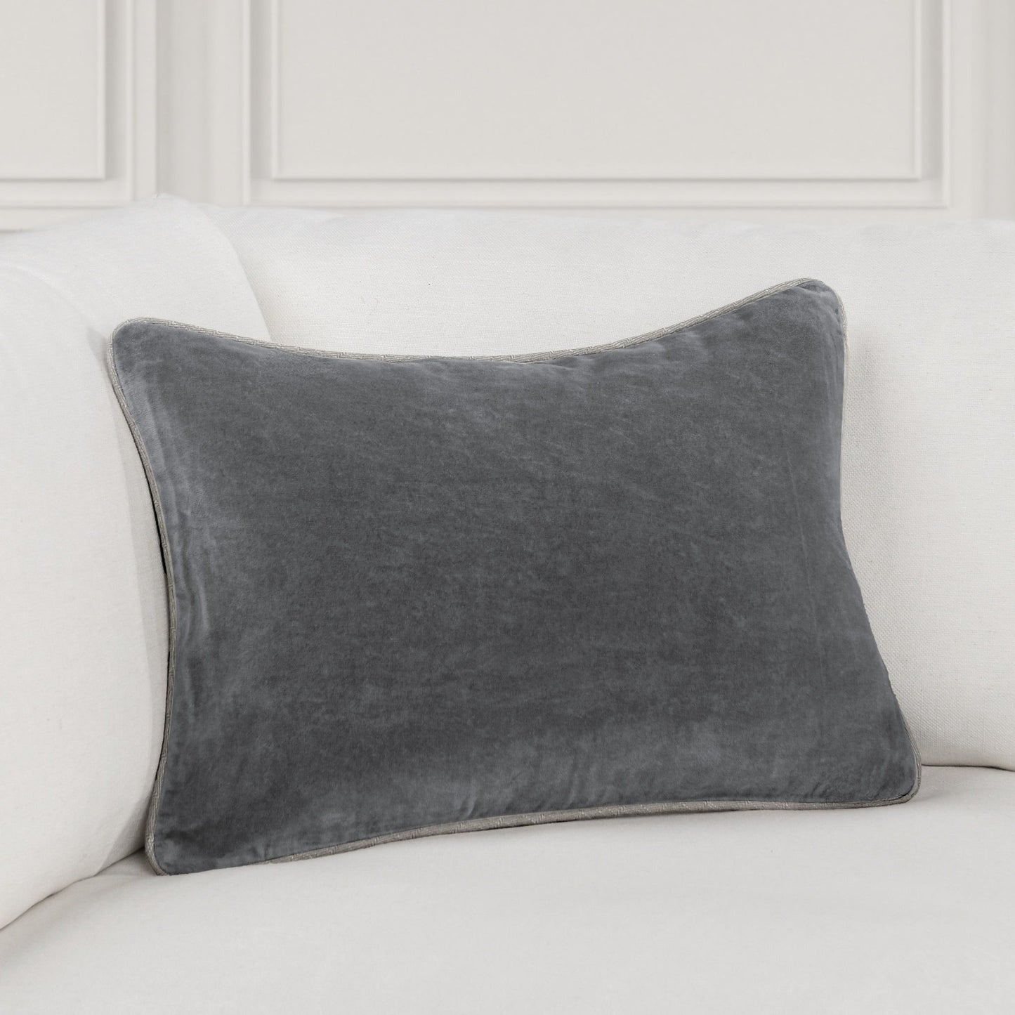 Heirloom Velvet - SLD Pillow - Stone Gray