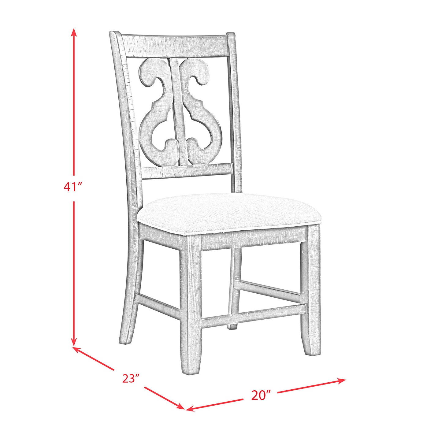 Stone - Wooden Swirl Back Side Chair (Set of 2)