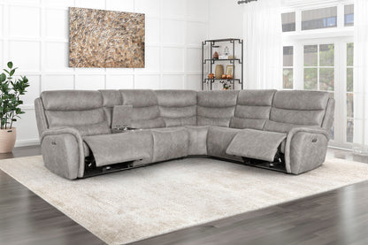 Kamari - RAF Loveseat With One Power Headrest & Footrest - Gray