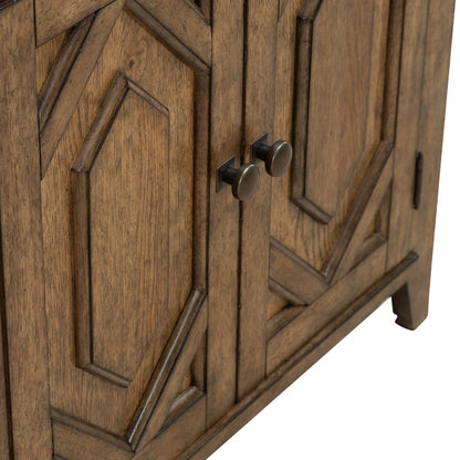 Carolina Park - 2 Door Bedside Chest With Charging Station - Amber Brown
