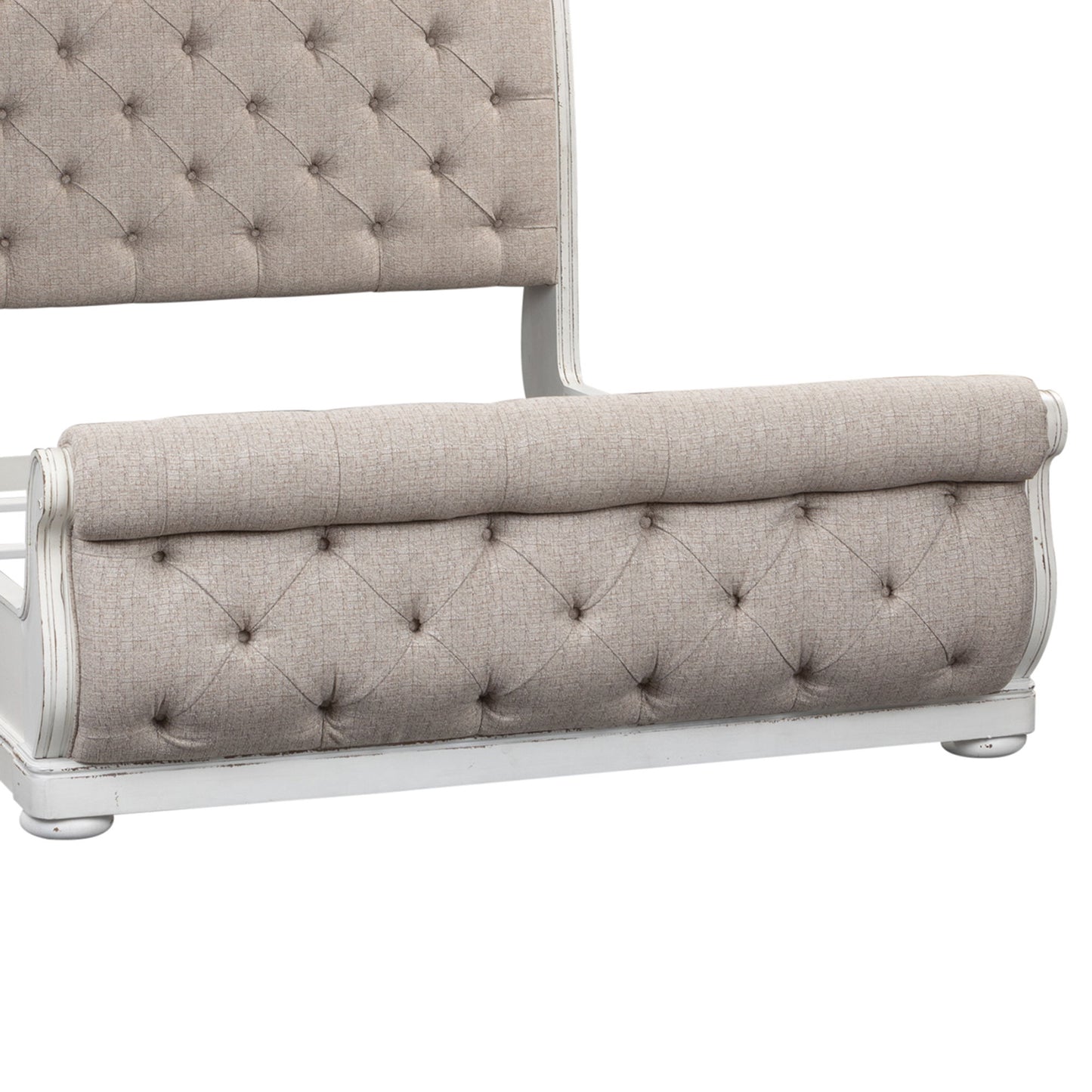 Magnolia Manor - King Upholstered Sleigh Footboard - Antique White