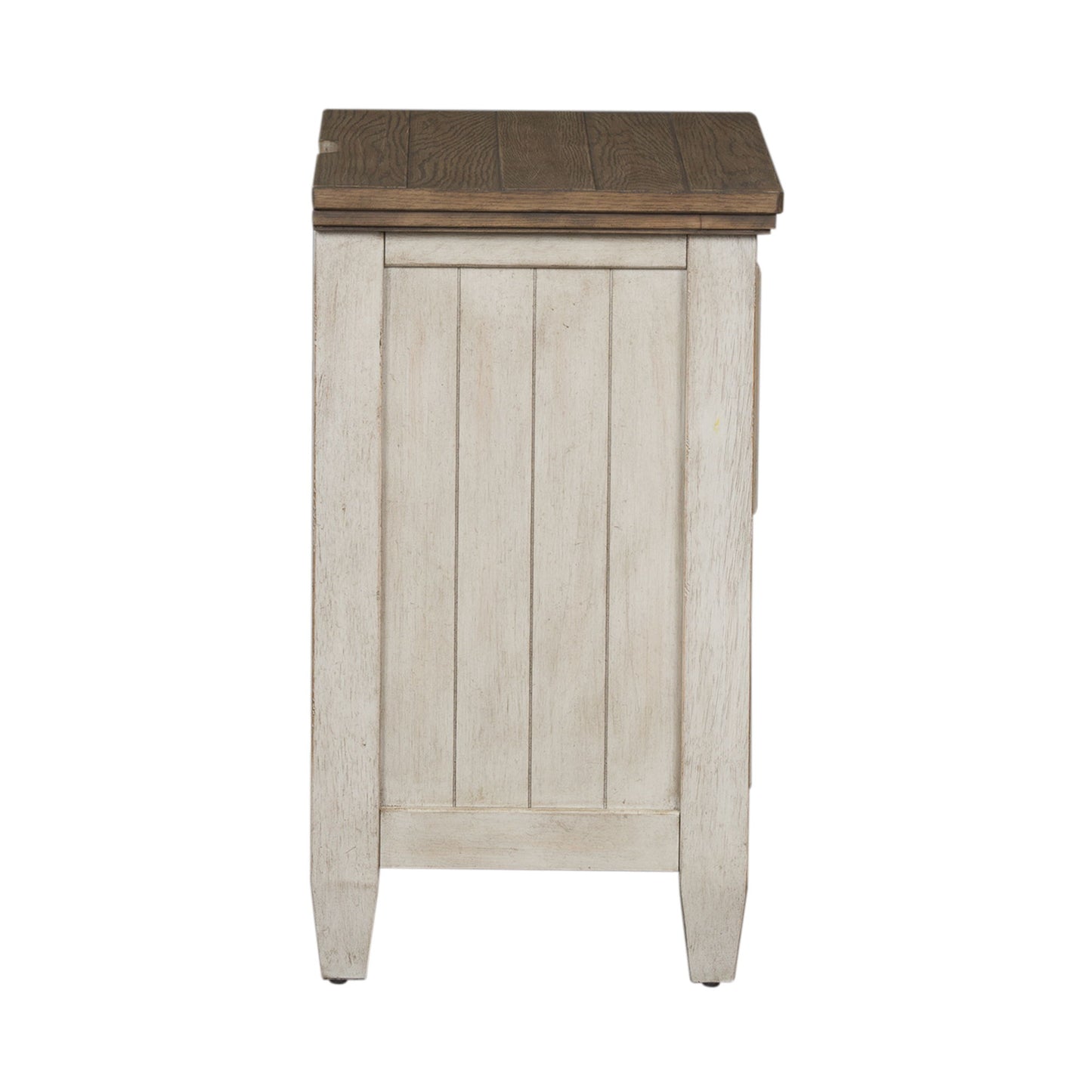 Heartland - 2 Drawer Nightstand With Charging Station - Antique White / Tobacco Tops