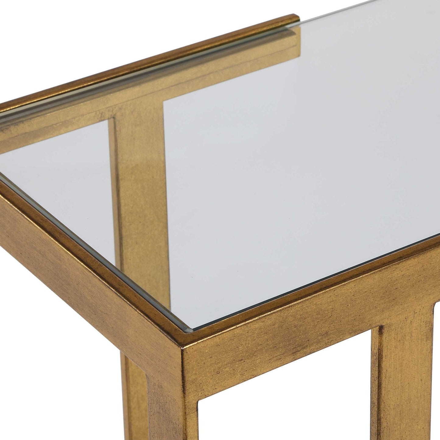 Kendrick - Glass Console Table - Gold