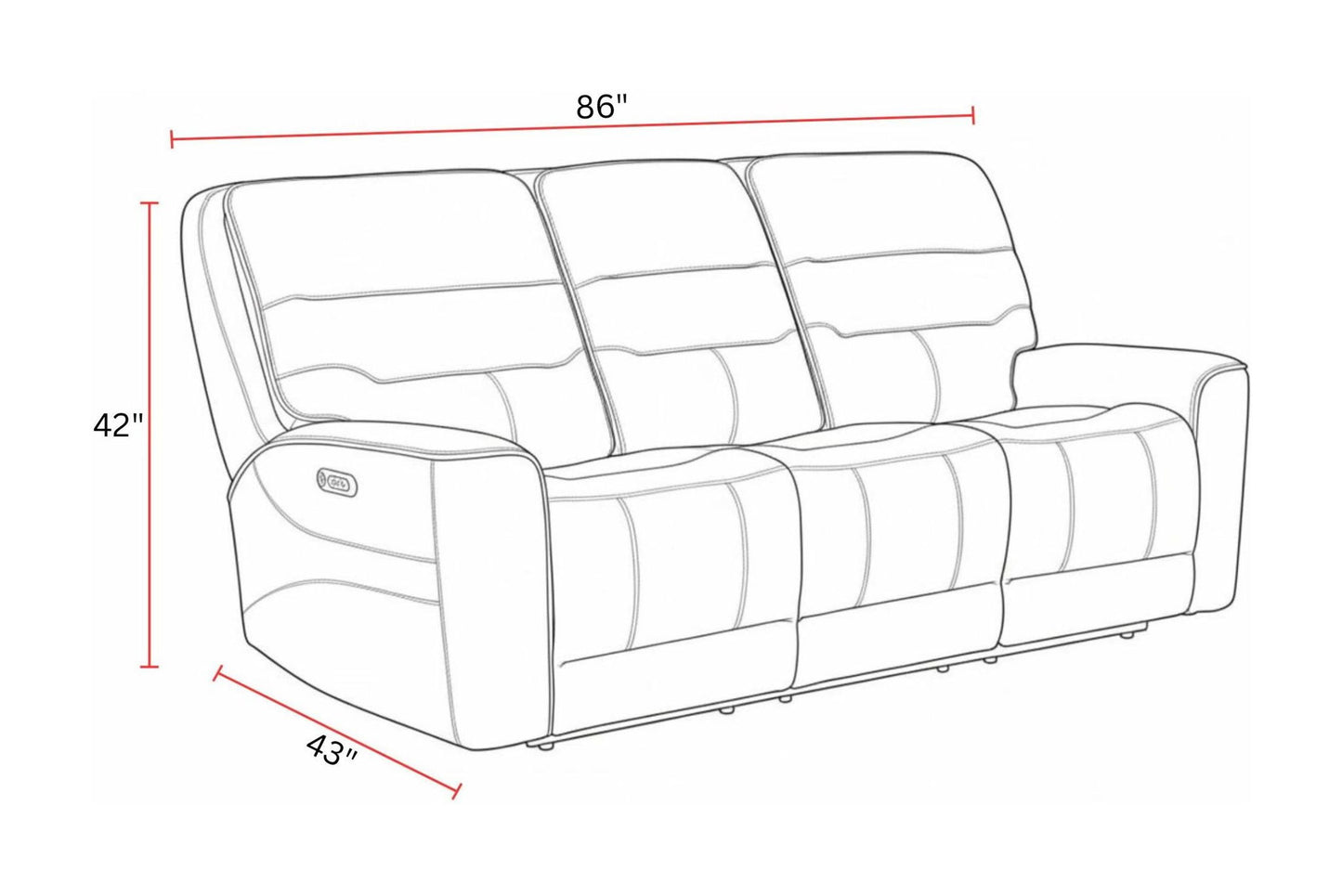Lawson - Power Zero Gravity Triple Recline Sofa With DDT P2 - Sydney Brunette