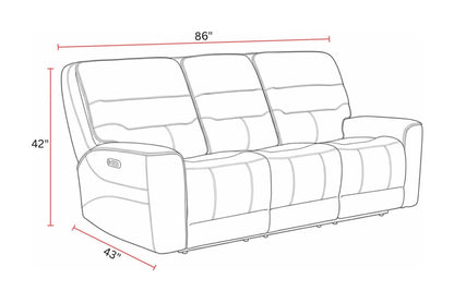 Lawson - Power Zero Gravity Triple Recline Sofa With DDT P2 - Sydney Brunette
