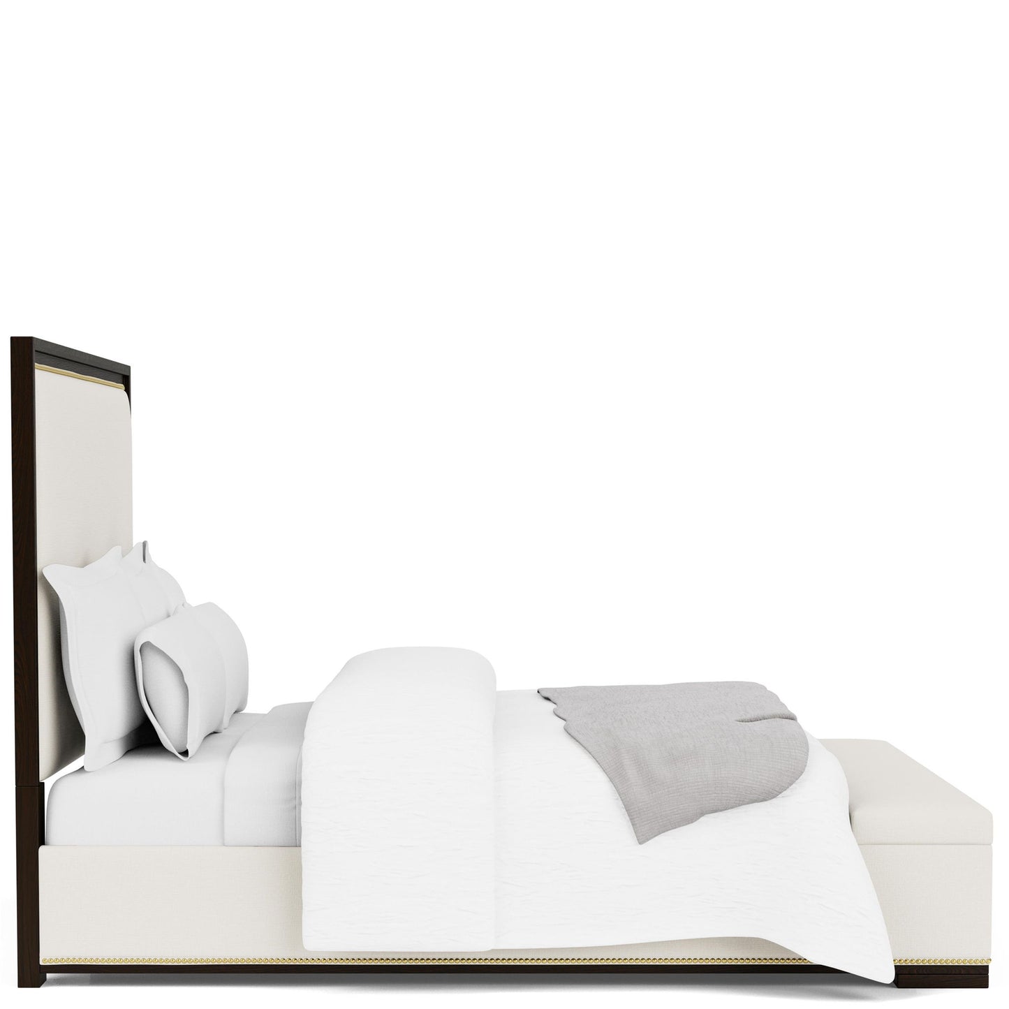 Lydia - Queen / King Upholstered Bed Rails - White