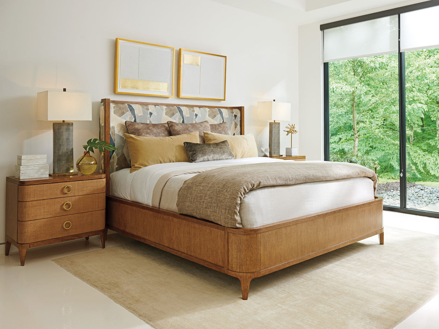 Palm Desert - Villa Park Upholstered Headboard King - Dark Brown / Gray