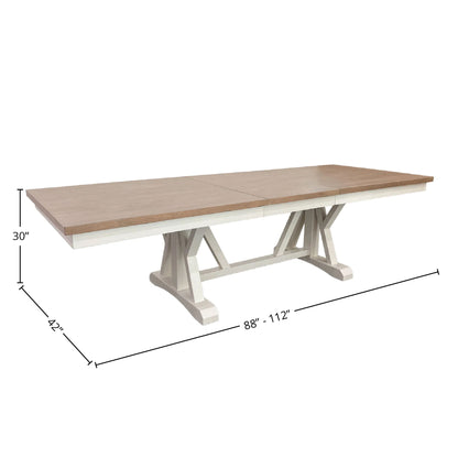Americana Modern Dining - Trestle Top Extendable Dining Table - Cotton