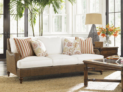 Bali Hai - Harborside Sofa - Dark Brown / White