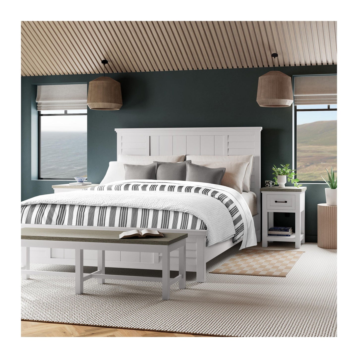 Cora - King Louver Footboard - Cloud
