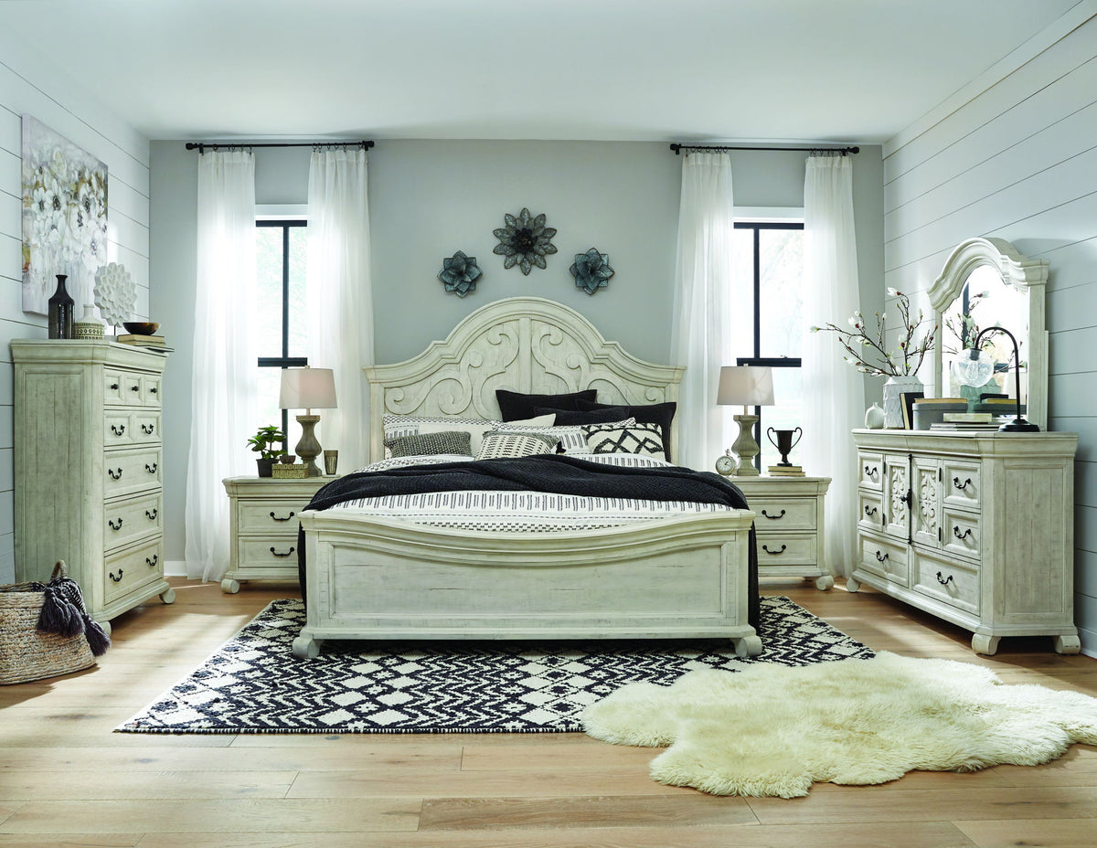 Bronwyn - Drawer Dresser With Shaped Mirror - Alabaster