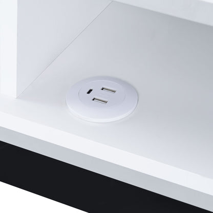 Midway - 80" TV Console With Firelight - White