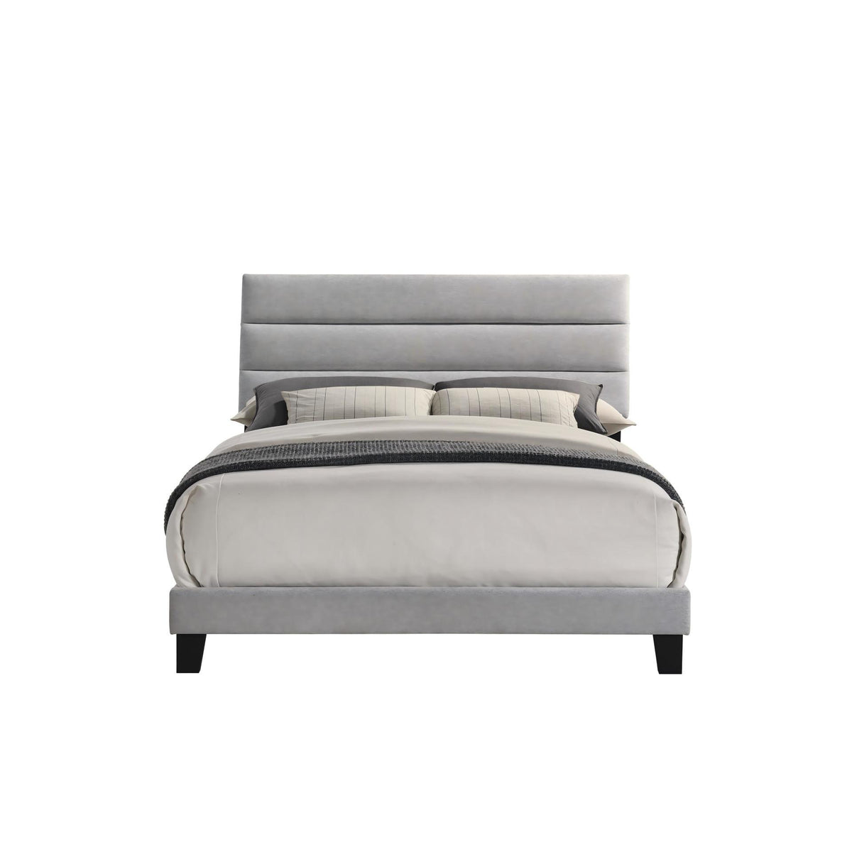 Asher - 5/0 Queen Headboard, Footboard, And Slats - Smoke