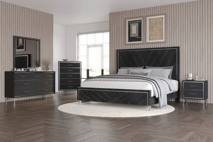 Ava - Western King Panel Side Rails - Ebony