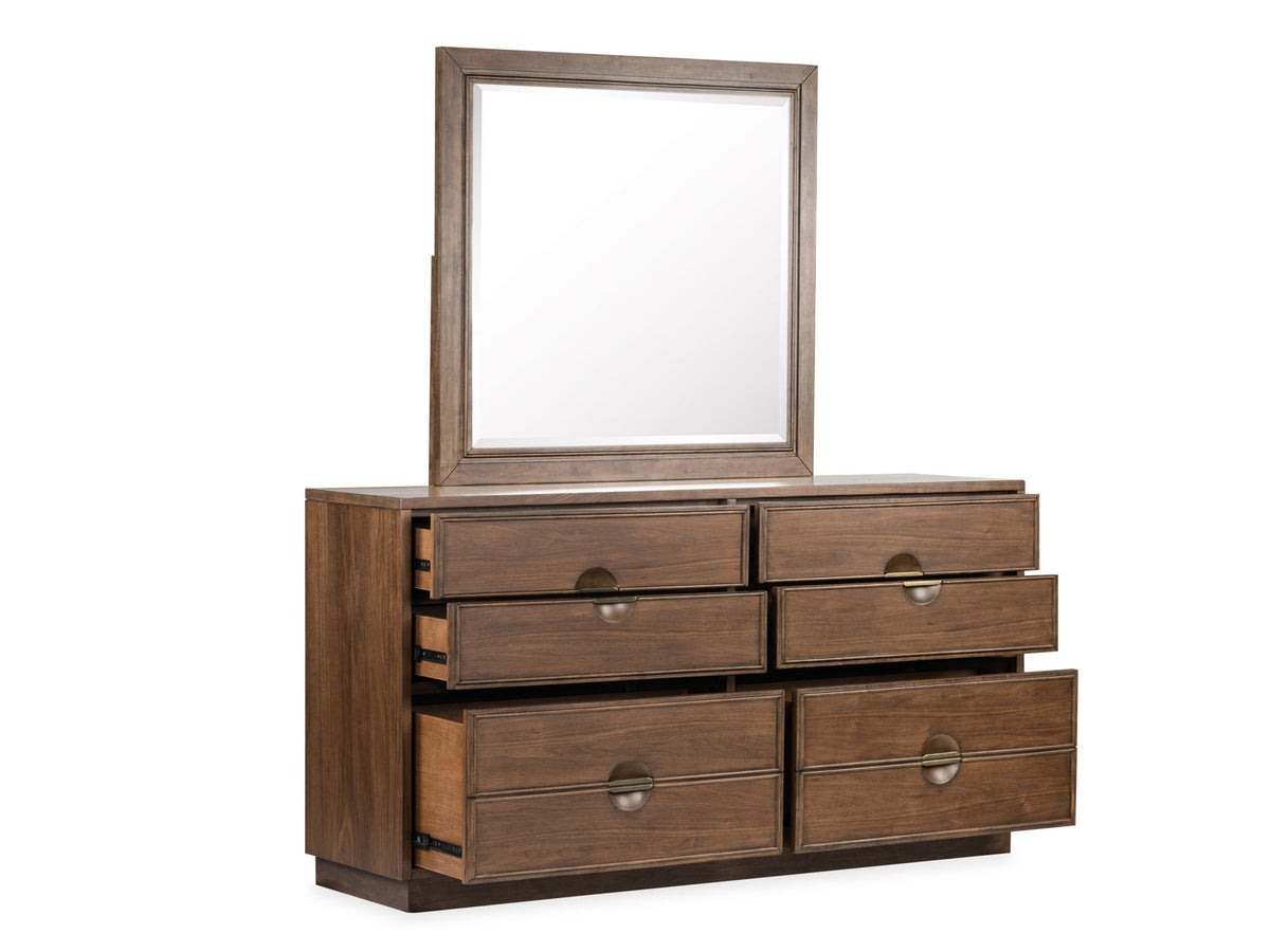 Selena - Double Drawer Dresser With Landscape Mirror - Brown