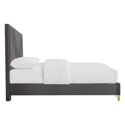 Symmetry - Eastern King Headboard, Footboard & Slat Kit - Charcoal