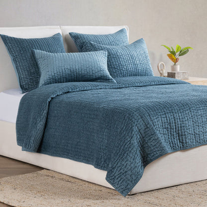 Bari - Velvet Sham - Stone Blue