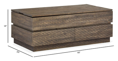 Baisden - Lift Top Storage Cocktail Table With Casters - Tobacco