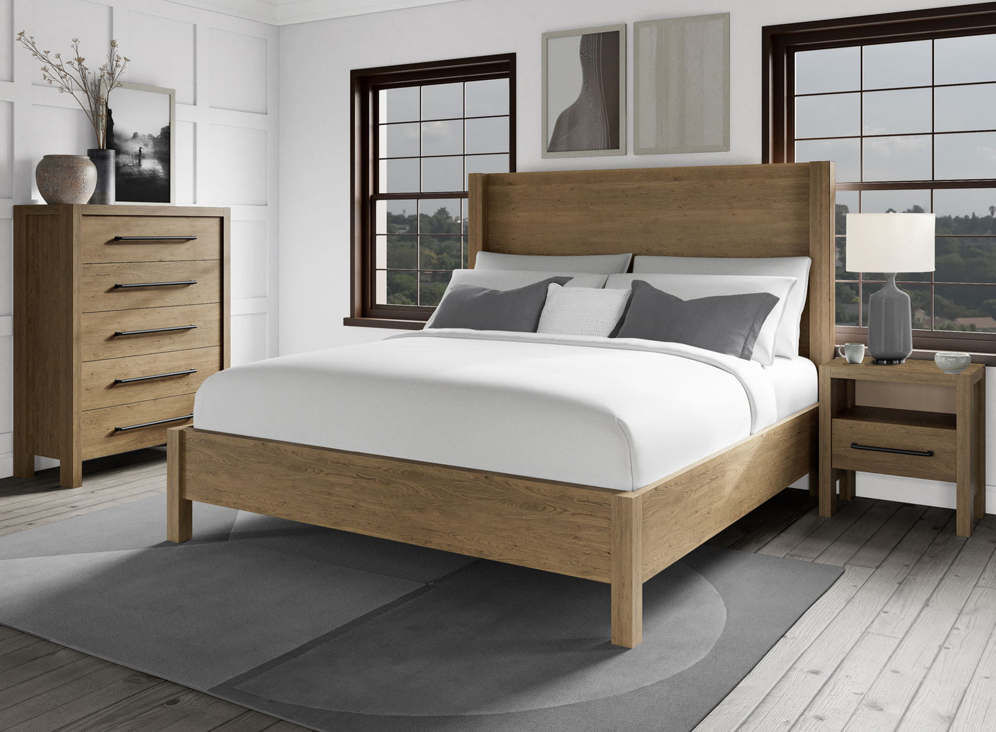 Davie - Queen / King Bed Rails - Light Brown