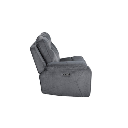 Teddy - LAF Sofa With Power Headrest & Footrest - Gray