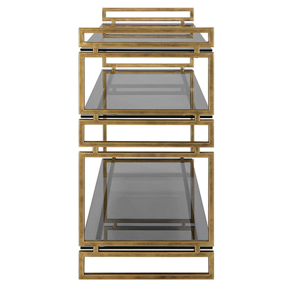 Stacked Up - Glass Console Table - Gray
