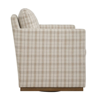 Basie - Casual Linen Swivel Chair - White