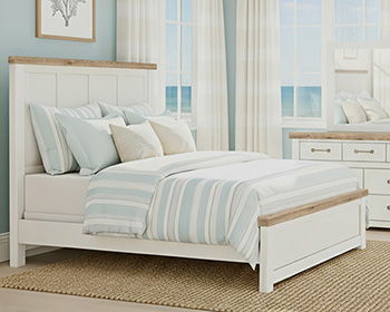 Savonport - Twin Panel Headboard - White / Brown