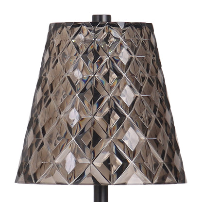 "Crystal Radiance II" Rechargeable LED Metal Accent Lamp (Set of 2) - Matte Black / Smoke