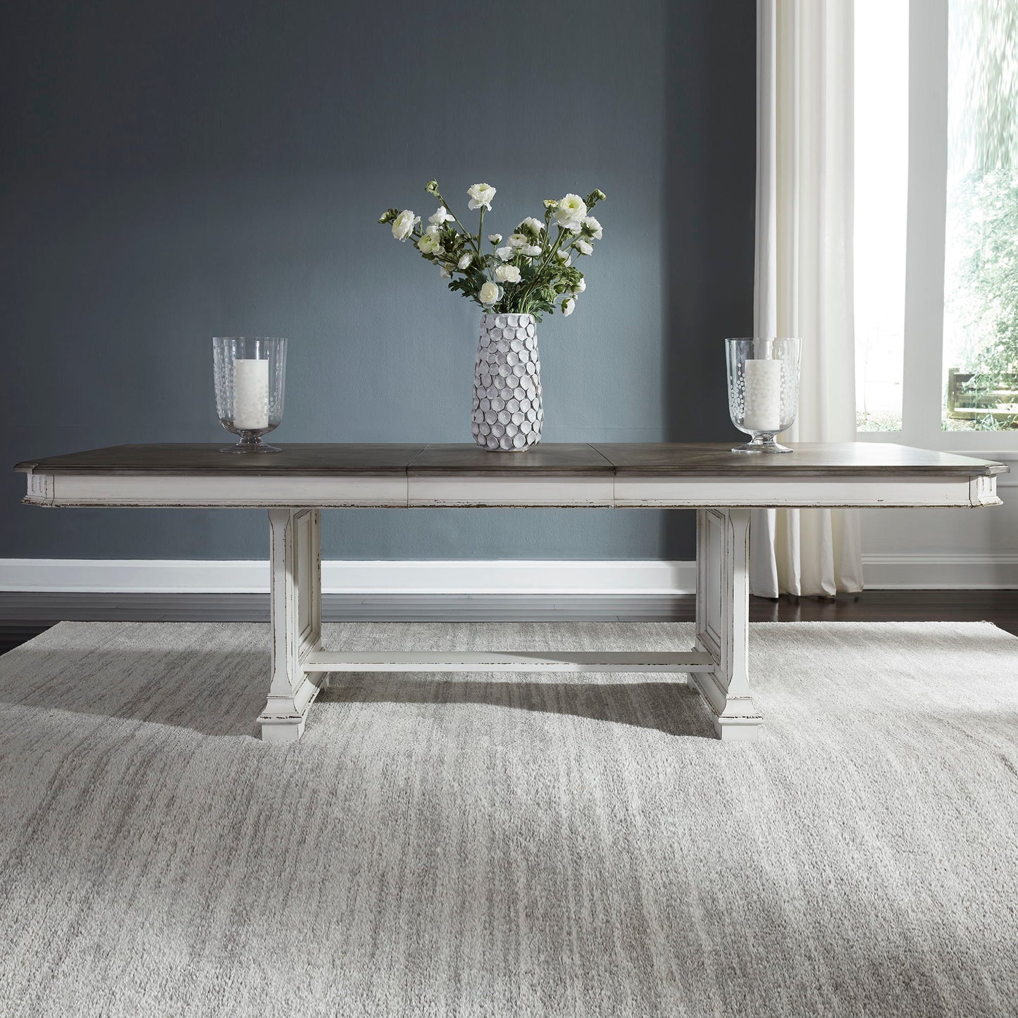 Abbey Park - Trestle Table Base - Antique White
