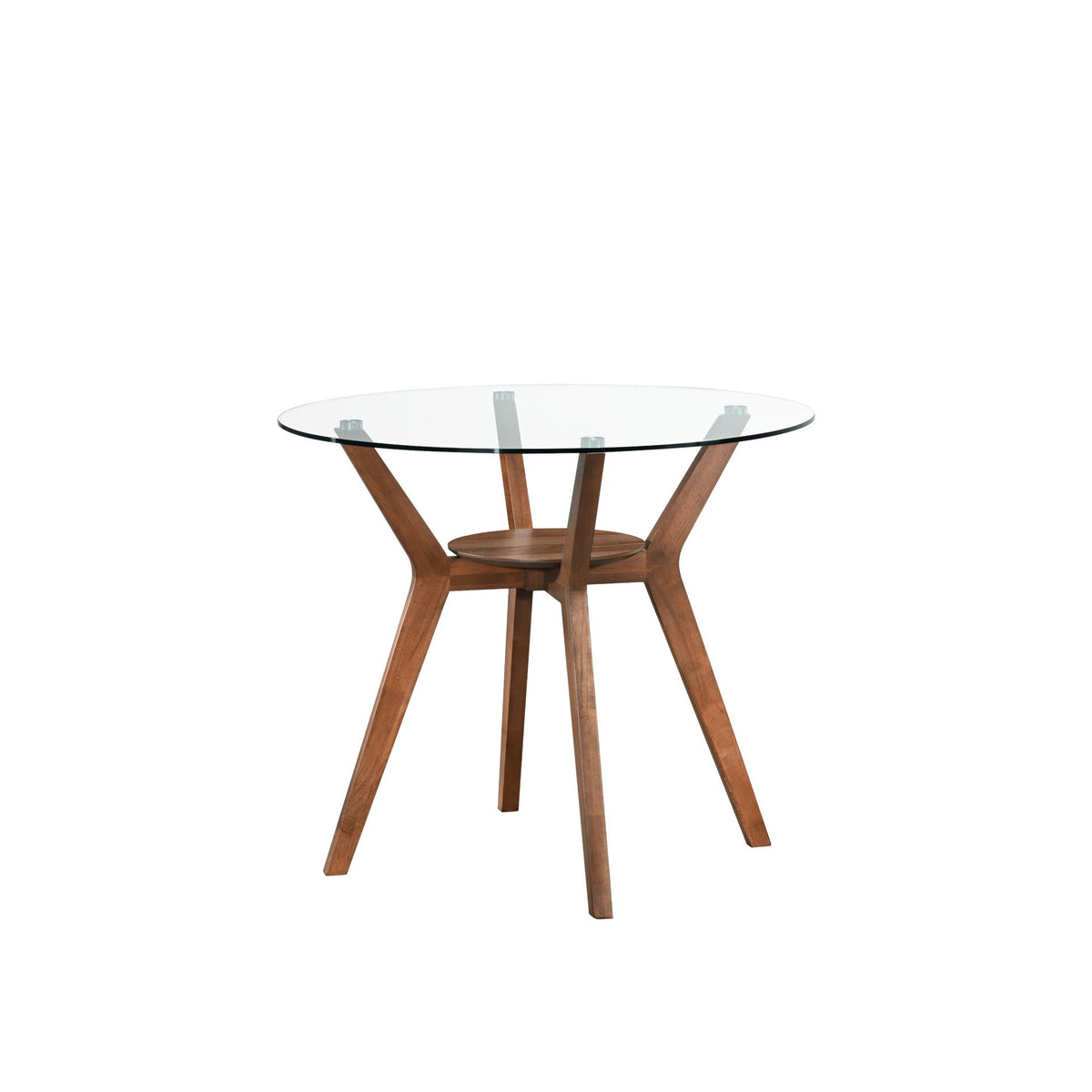 Oscar - Counter Table Base For Glass Top Counter Table - Walnut