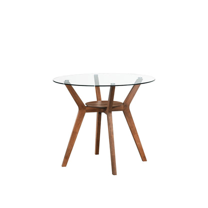 Oscar - Counter Table Base For Glass Top Counter Table - Walnut