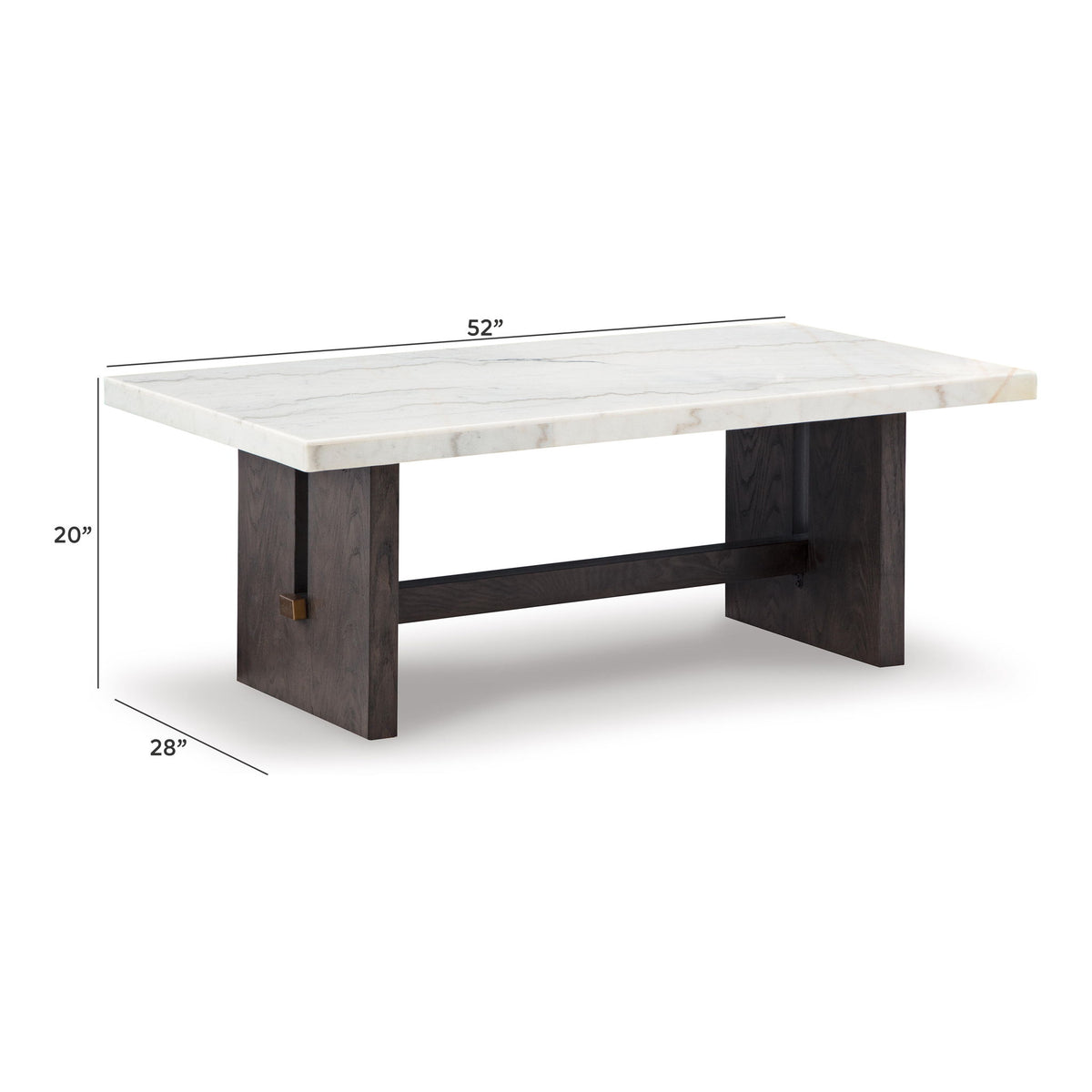 Burkhaus - Rectangular Cocktail Table - White / Dark Brown