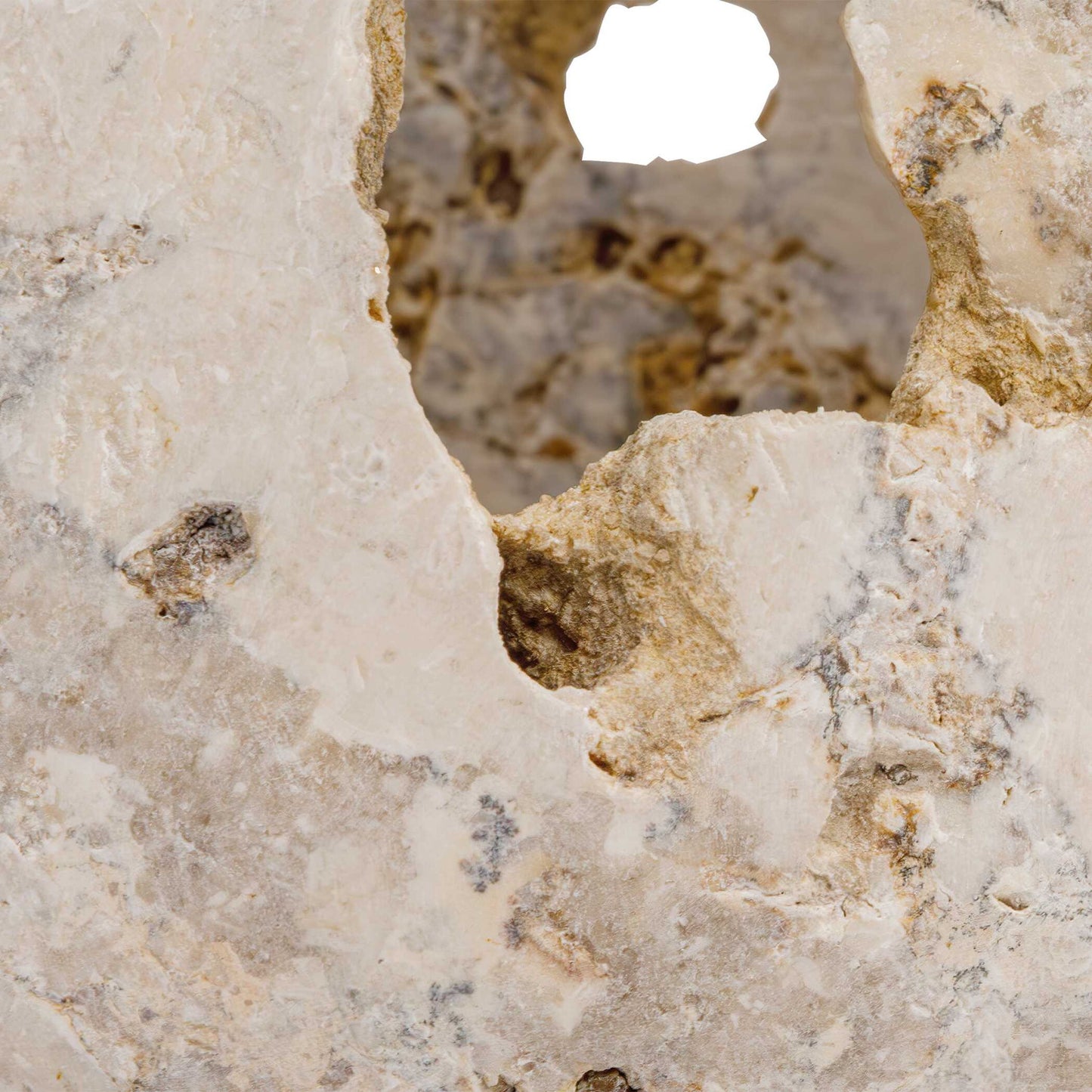Quarried Stone - Indoor-Outdoor Candleholders (Set of 2) - Brown / White