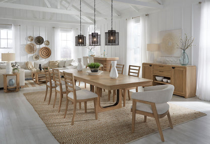 Escape - Dining Bar With Stone Top - Glazed Natural Oak / Vanilla Bean