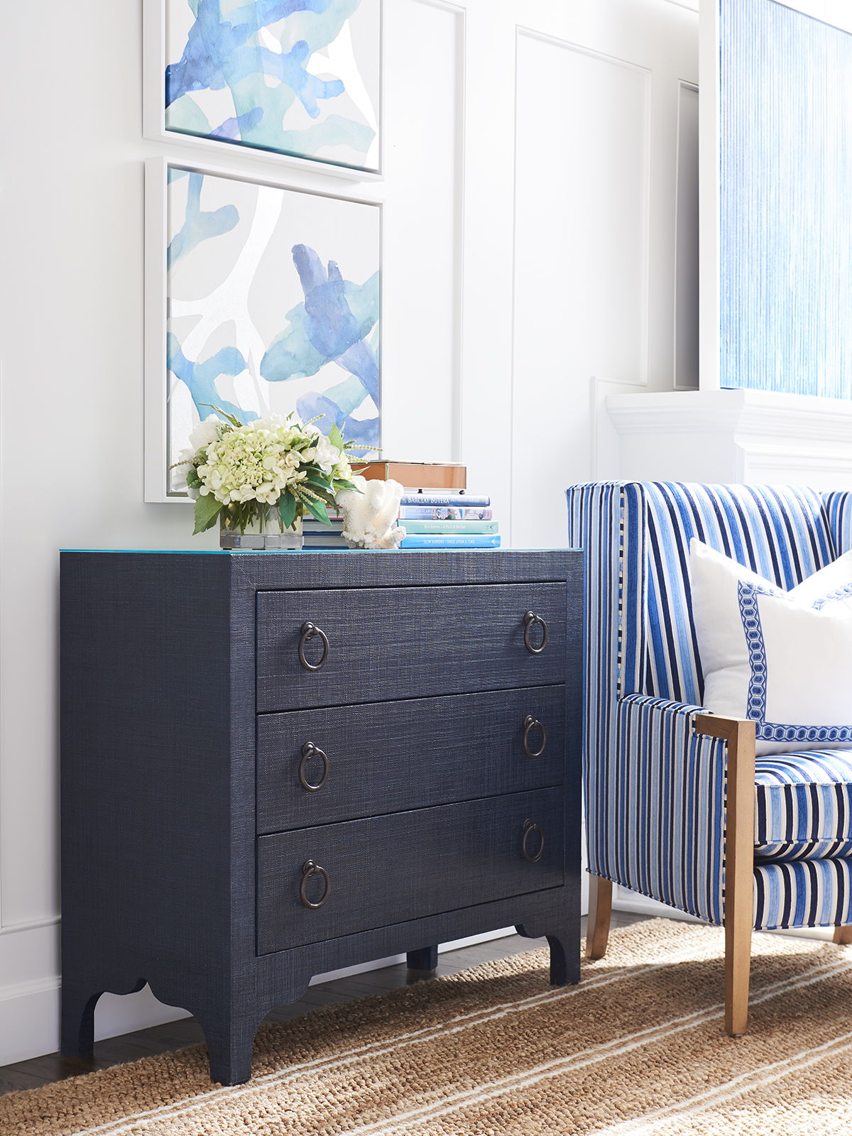 Newport - Balboa Island Raffia Hall Chest