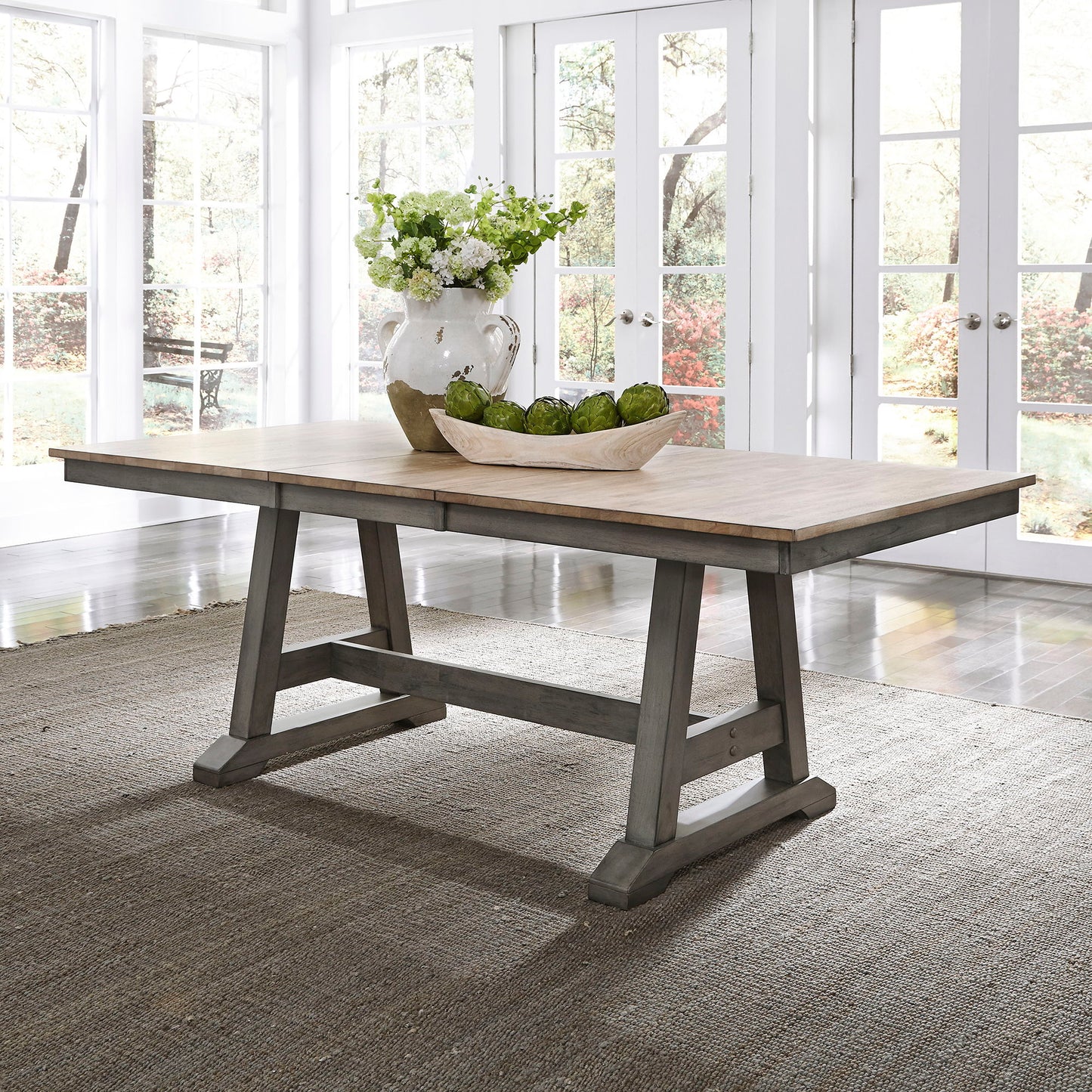 Lindsey Farm - Trestle Table Base - Gray & Sandstone