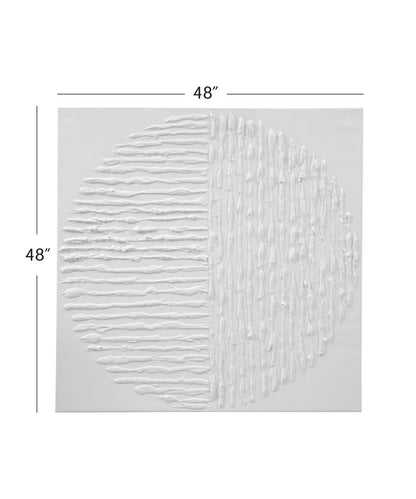 Textured Circle Canvas Art - White