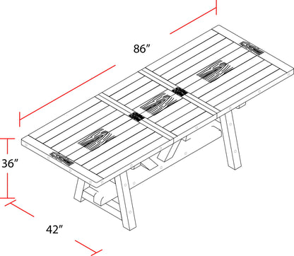 Lodge Dining - Counter Height Dining Table Base - Siltstone