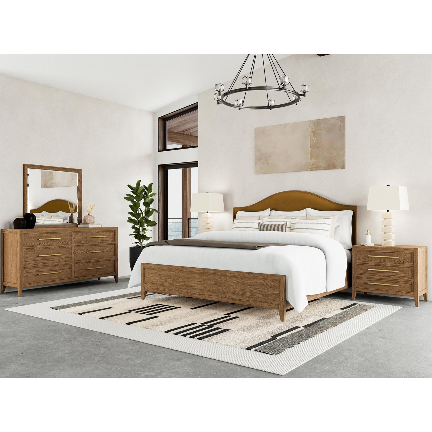 Halbrooke - King Upholstered Headboard - Light Brown