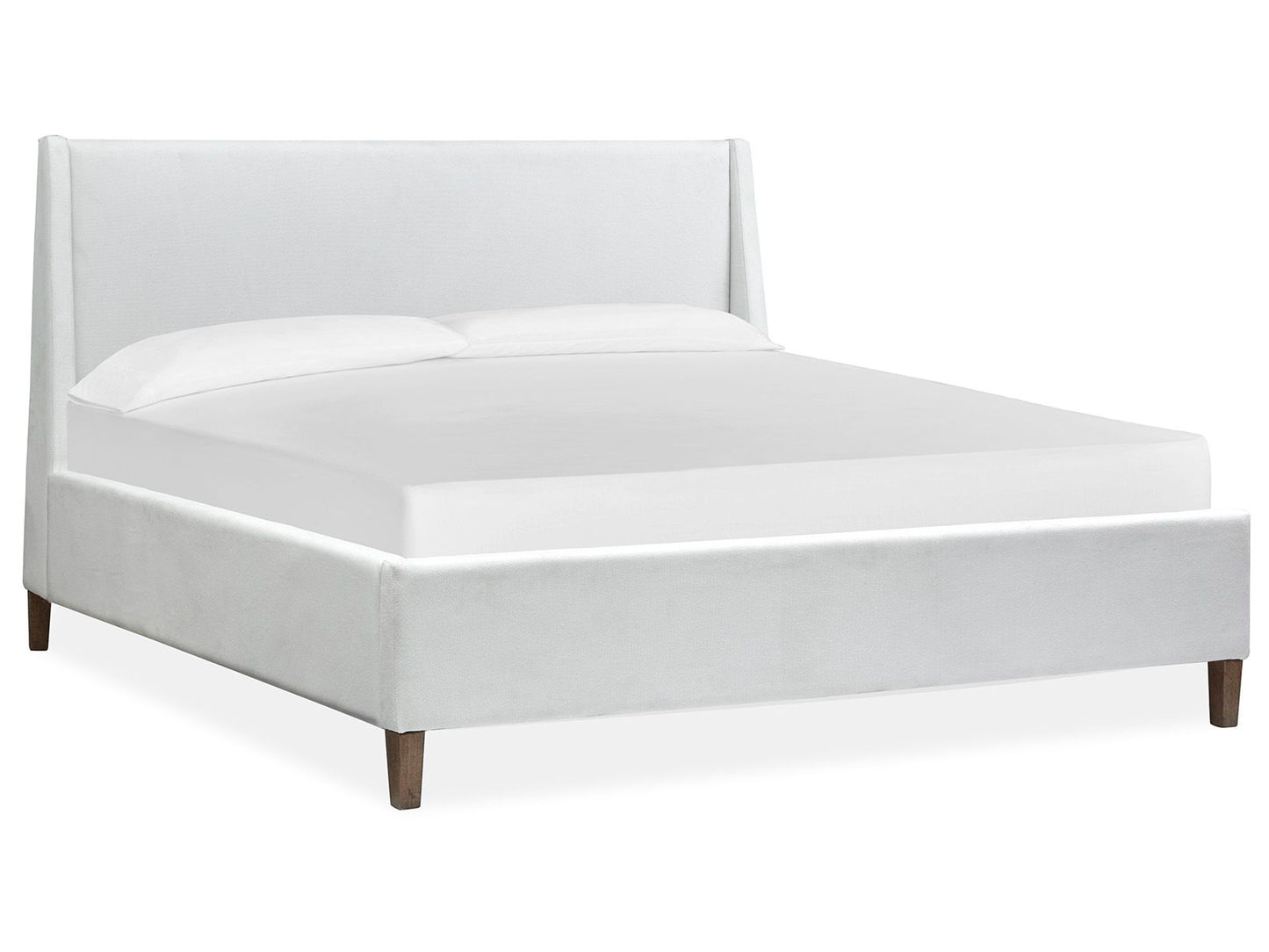 Lindon - California King Island Bed White Upholstered Headboard - Belgian Wheat