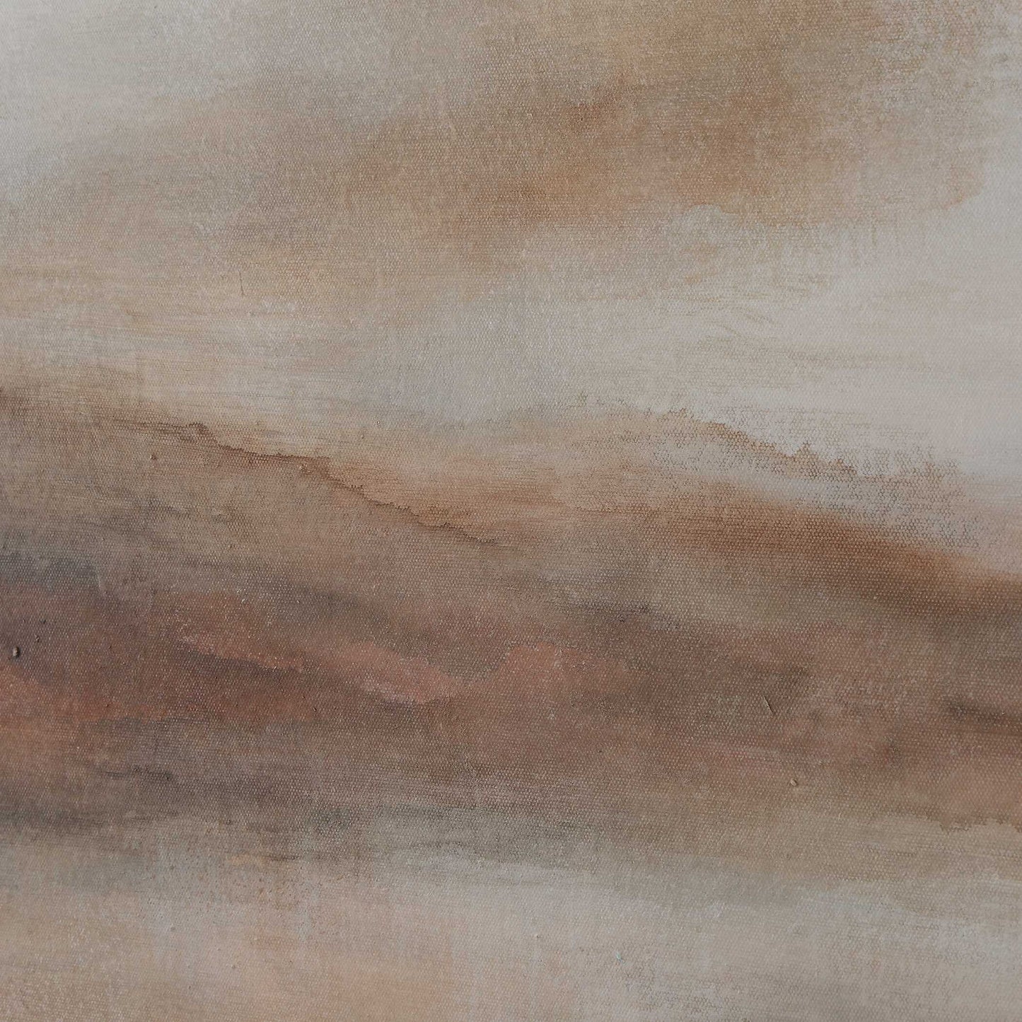 Haze In The Horizon - Landscape Painting - Brown / Orange / White