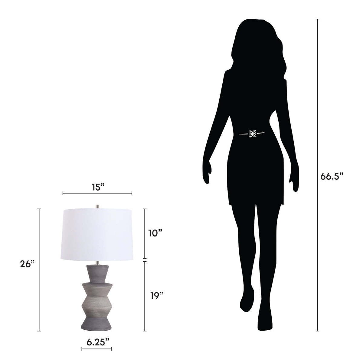 Quiet Cadence - 26 X 15 - Ceramic Table Lamp (Set of 2) - Stone Grey