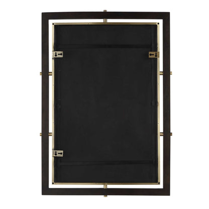 Bach - Rectangle Mirror - Walnut & Brass