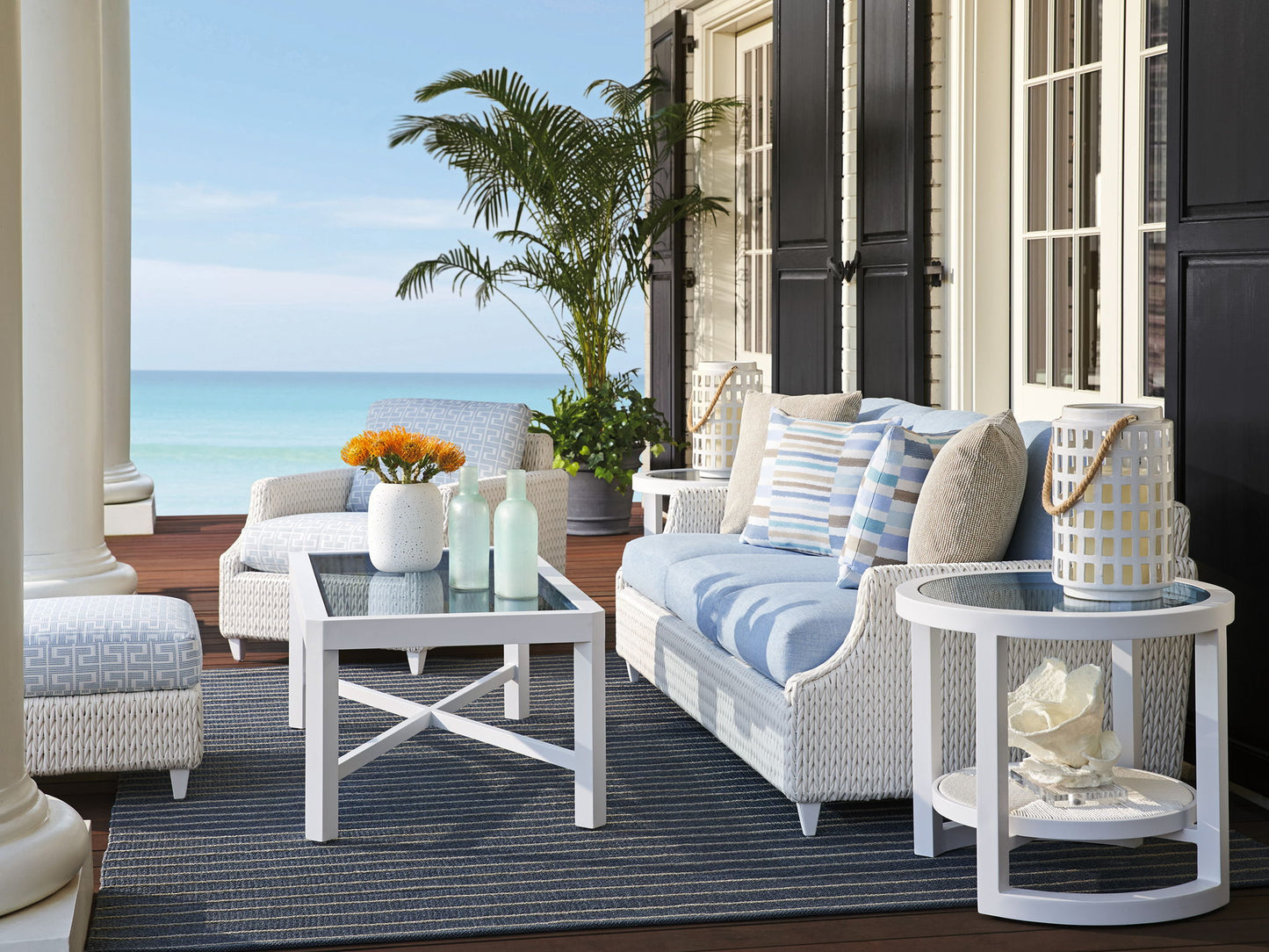 Ocean Breeze Promenade - Round End Table - White