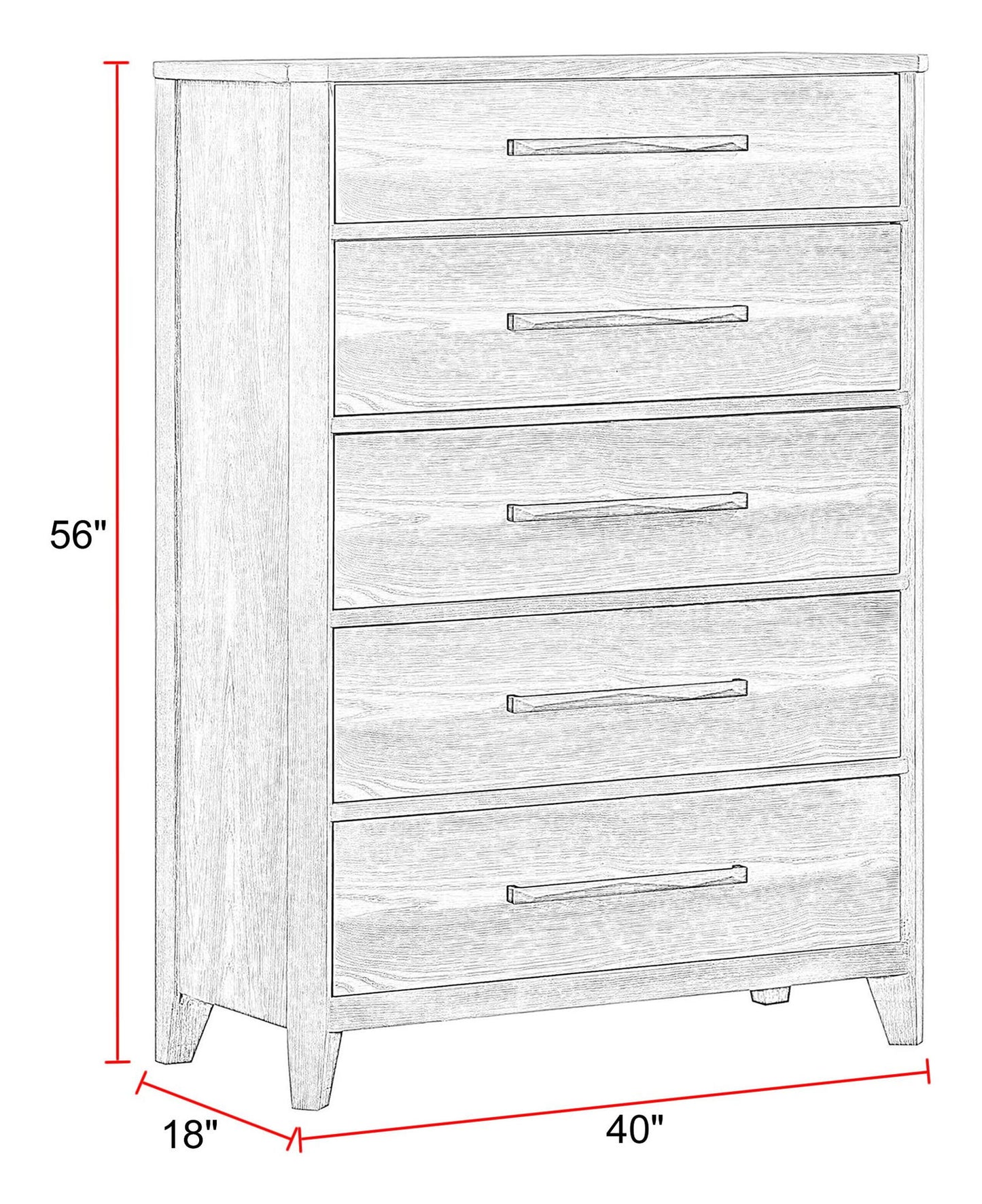 Breckenridge - 5 Drawer Chest - Brown