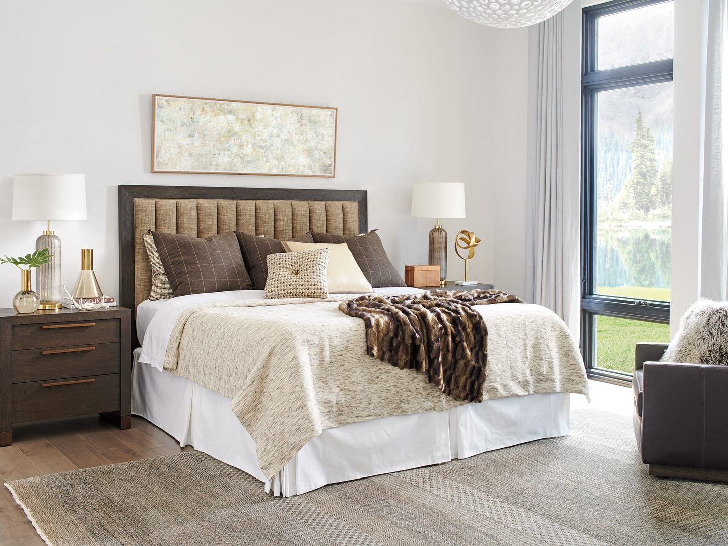 Park City - Talisker Custom Upholstered Headboard 5/0 Queen - Dark Brown
