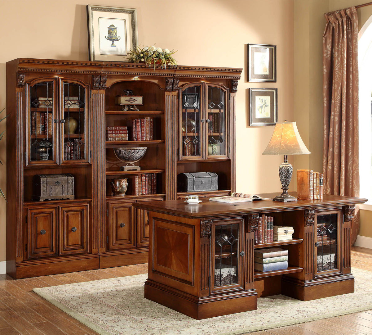 Huntington - Executive Desktop - Antique Vintage Pecan
