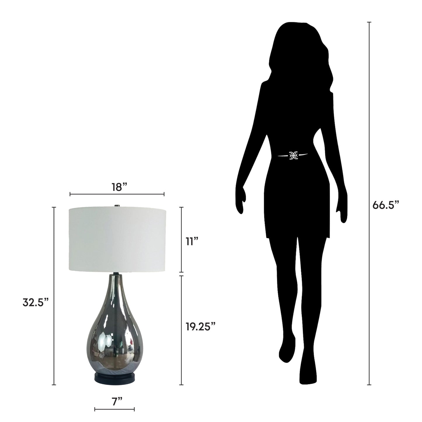 Smoke Pearl Essence Glass & Metal Table Lamp (Set of 2) - Smoke Pearl / Matte Black