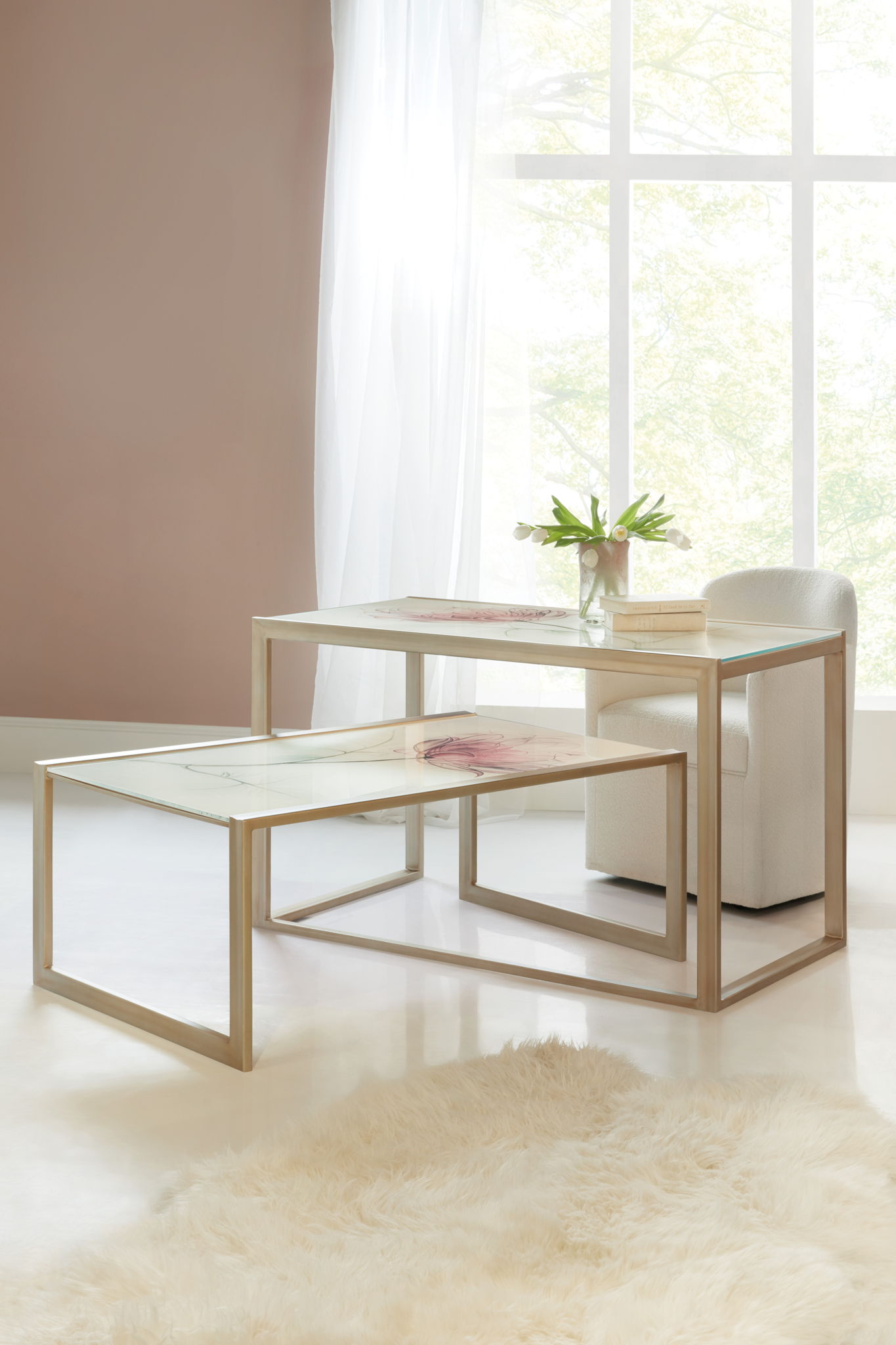 Susan G. Komen - Blossoming Hope Cocktail Table - Gold